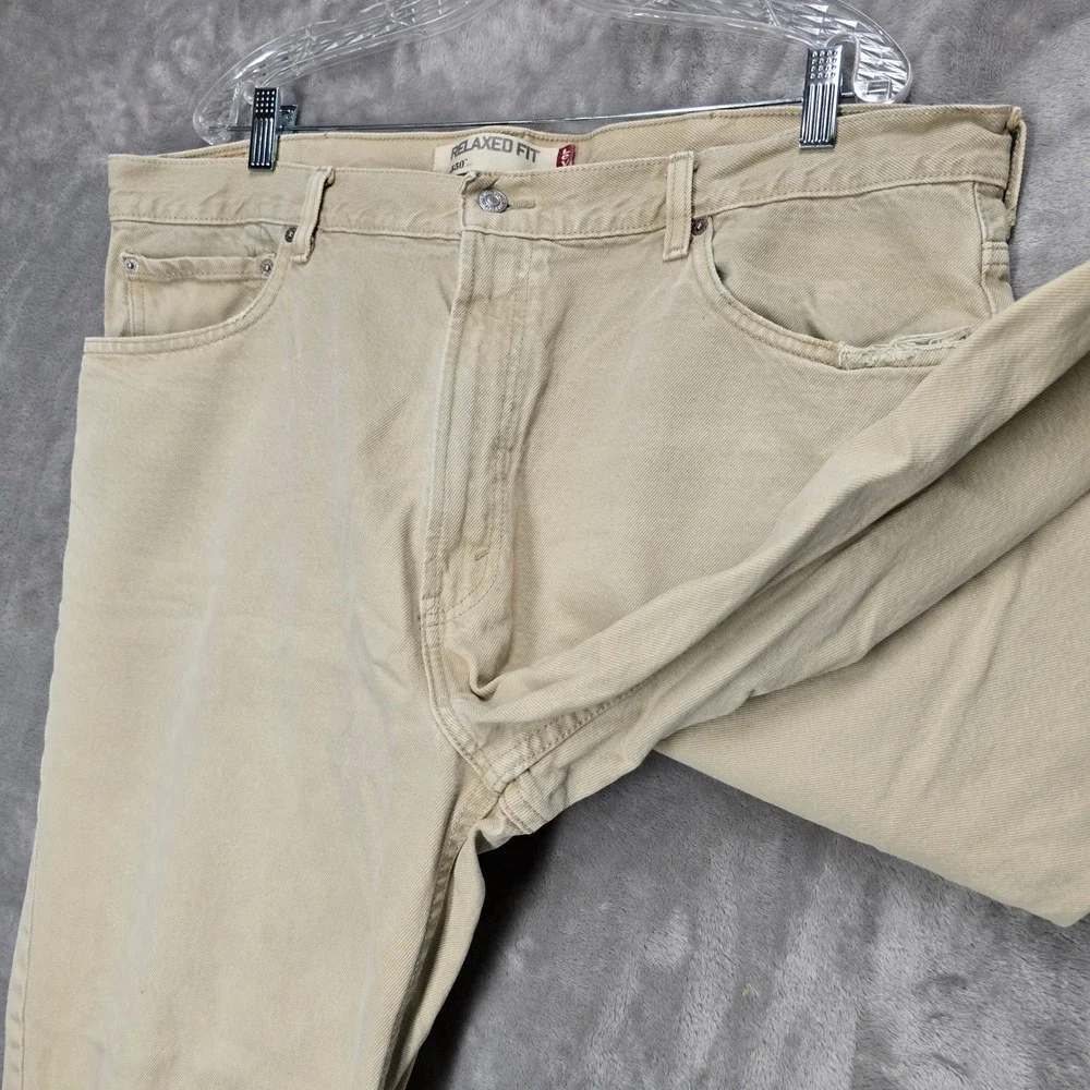 Levi's 550 Mens Khaki Relaxed Fit Jeans W42 L32‎ Cotton Denim Pants